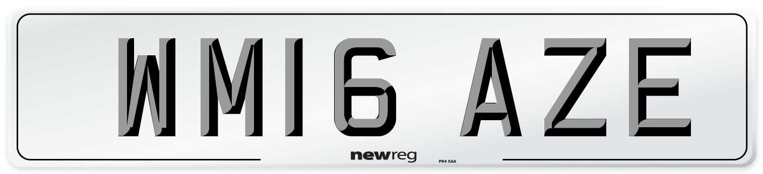 WM16 AZE Number Plate from New Reg